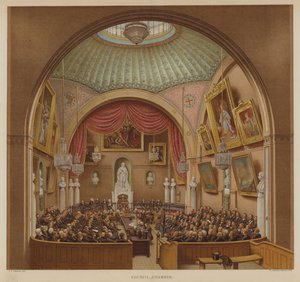Council Chamber, Guildhall, City of London (färg litho)