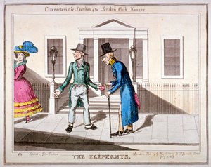 "Karakteristiska skisser av Londons klubbhus": "Elefanterna", 1829