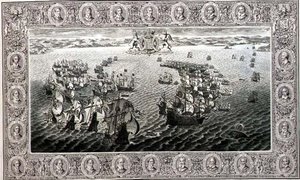 Armada (gravyr från en gobeläng) av John Pine