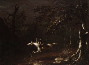 Ichabod Crane som flyger från den huvudlösa ryttaren