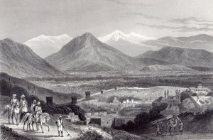Cabul från Bala Hissar, graverad av J. Stephenson, c.1870