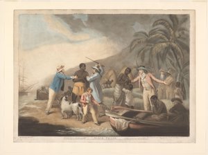 Afrikansk familj separeras av europeiska slavhandlare Slavhandel (titel på objekt)