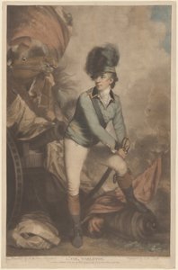 Överstelöjtnant Tarleton, publicerad 1782. av John Raphael Smith