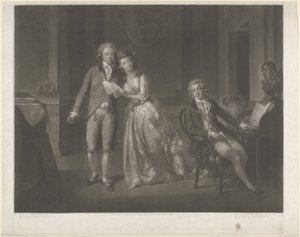 Porträtt av Louise, prinsessan av Orange-Nassau, William I Frederik, kung av Nederländerna, och Frederik, prins av Orange-Nassau