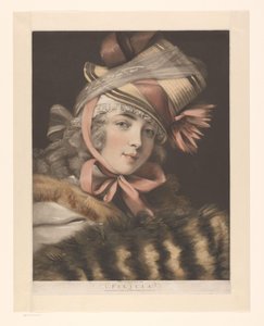 Porträtt av en skådespelerska, möjligen Louise-Rosalie Lefebvre Felicia (titel på objekt) Sex porträtt av skådespelerskor (serietitel) av John Raphael Smith