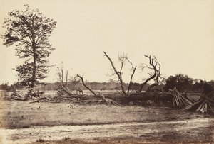 Extreme Line of Confederate Works, Cold Harbor., april 1865 (albumintryck monterat på vävt papper)