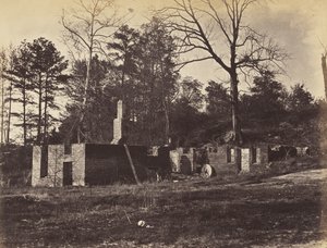 Ruiner på Gaines Mill, Virginia, april 1865 (albumintryck monterat på vävt papper)
