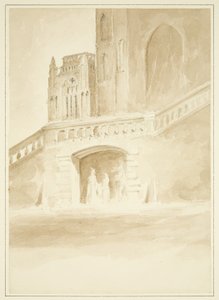 Redcliffe Conduit och en del av North Porch (ritning, akvarell)