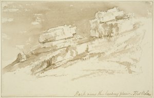 Stenar nära landningsplatsen, Flat Holm av John Reverend Eden