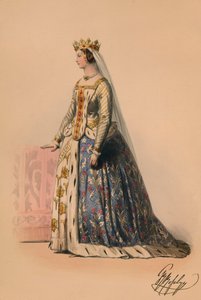 Gäst i kostym för Queen Victorias Bal Costumé, 12 maj 1842, 1843.