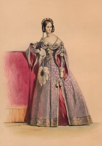Gäst i kostym för Queen Victorias Bal Costumé, 12 maj 1842, 1843.