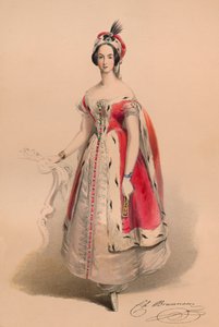 Gäst i kostym för Queen Victorias Bal Costumé, 12 maj 1842, 1843.