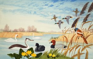 Naturskildring (gouache på papper)