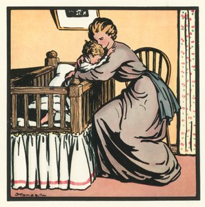 Kensington Rhymes: Good-Night (färg litho) av John Robert (after) Monsell