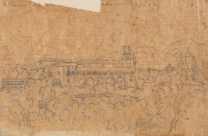 Ett kloster i La Cava nära Vietri, 22 september av John Robert Cozens