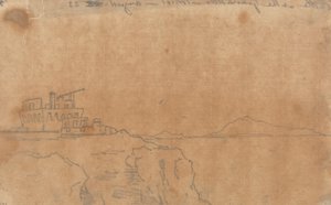 Slottet vid Granatello, Portici, 23 augusti av John Robert Cozens