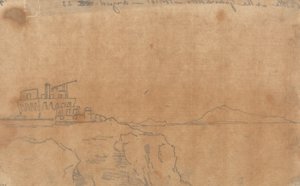 Slottet vid Granatello, Portici, 23 augusti av John Robert Cozens