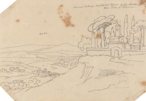 Kloster mellan Castel del Bosco och La Strada Scala av John Robert Cozens