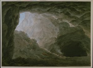 Grotta i Campagna (akvarell på papper) av John Robert Cozens