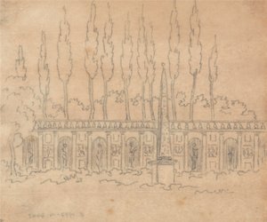 I trädgården av en villa av John Robert Cozens