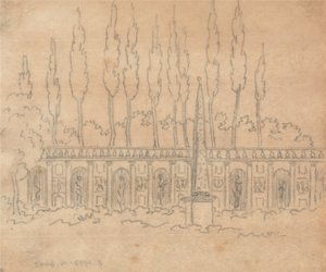 I trädgården till en villa av John Robert Cozens