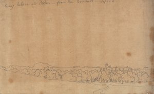 Kungapalatset i Portici från Boschetto, 2 september av John Robert Cozens