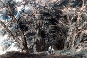 Galleria di Sopra, ovanför Albanosjön, Italien av John Robert Cozens