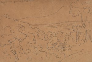 Lago di Vico från berget Viterbo av John Robert Cozens