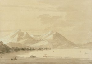 Comosjön (penna och tvätt på papper) (par 111238) av John Robert Cozens