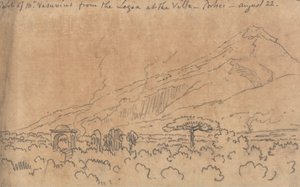 En del av Vesuvius från Loggian i Villa, Portici, 22 augusti av John Robert Cozens