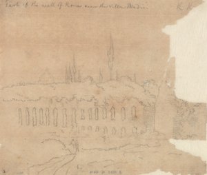 Del av Roms mur nära Villa Medici av John Robert Cozens