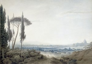 Rom från Villa Mellini (akvarell) av John Robert Cozens