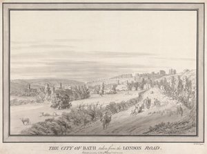 City of Bath tagen från London Road av John Robert Cozens