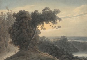 Albanosjön och Castel Gandolfo av John Robert Cozens