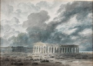 Två stora tempel i Paestum av John Robert Cozens