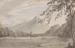 Vid Aare mellan Unterseen och Brientzjön av John Robert Cozens
