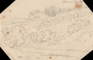Villa nära Siena av John Robert Cozens