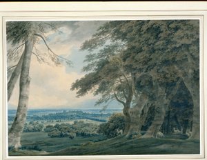 Windsor Castle från sydväst, ca 1787-99 (wc på papper) av John Robert Cozens