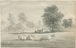 Aldridge - prästgård: ritning med penna och tvätt, nd [1800-talet] av John Robert Fernyhough