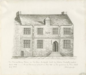 Lichfield - Bankettrum i The Close: sepiatvättteckning och [tidigt 1800-tal] (teckning) av John Robert Fernyhough