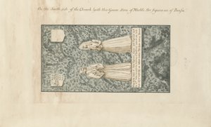 Madeley Church - John Egertons gravsten: ritning med penna och bläcktvätt, nd [1800-talet]