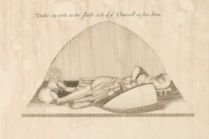 Swynnerton Church - Effigy: penn- och bläckteckning, nd [1800-talet] av John Robert Fernyhough