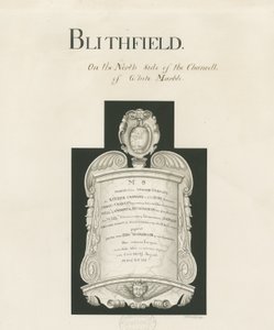 Tablett i Blithfield Church - Mary Crawley: sepia tvätt, nd [?19th cent] (ritning) av John Robert Fernyhough