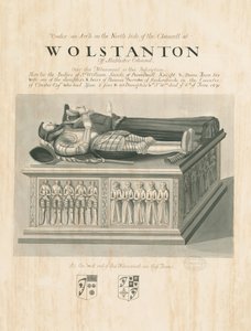 Wolstanton Church - Tomb of Sir William Sneide och Dame Anne: sepia- och pennteckning, nd [?1800-talet] (teckning) av John Robert Fernyhough