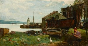 Mending the Nets, Ardrishaig (olja på duk)