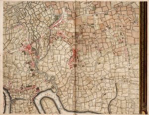 Karta över Bow, Stratford, Blackwall och Plaistow av John Rocque