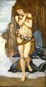 Venus stiger upp ur havet, tidigt 1870-tal (tempera & guld på panel)