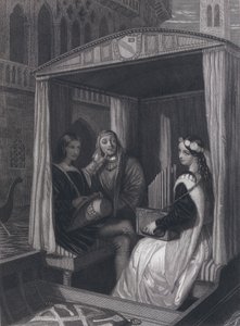 Lady Viola och hennes lärare (gravyr)