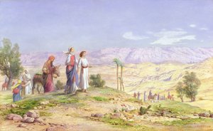 Den heliga familjen närmar sig Jerusalem från Nasaret, 1878 (olja över penna ombord)