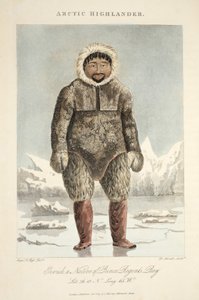 Arctic Highlander, Ervick, en inföding från Prince Regents Bay, illustration från "A Voyage of discovery...", 1819